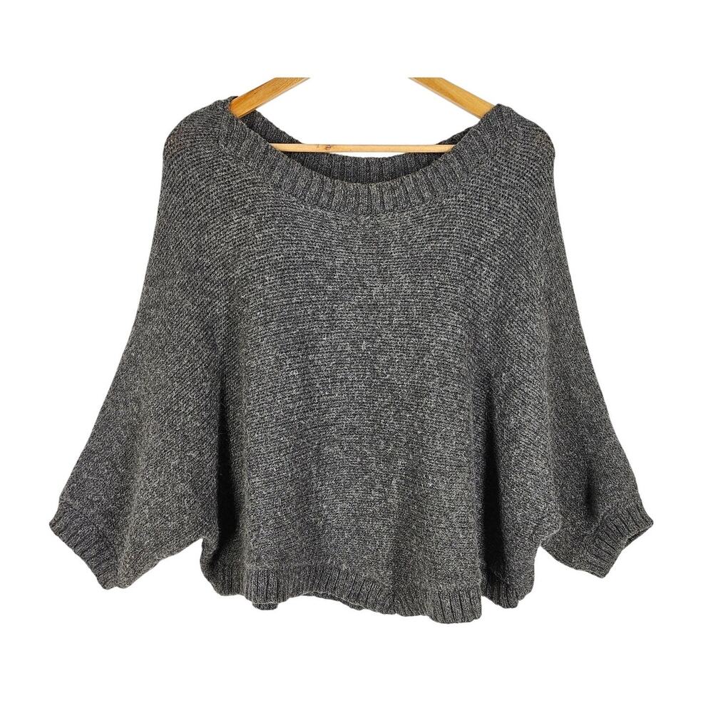 VINCE WOMEN’S OVERSIZED SWEATER – DARK GRAY BABY ALPACA WOOL BLEND – SIZE L